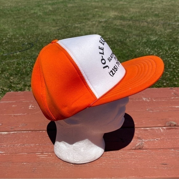 Jo-Le Equipment Vintage Trucker Hat Mesh Snap Back Orange Slatington - Picture 3 of 11